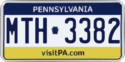 PA license plate MTH3382