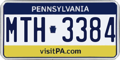 PA license plate MTH3384