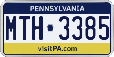 PA license plate MTH3385