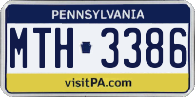 PA license plate MTH3386