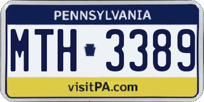 PA license plate MTH3389