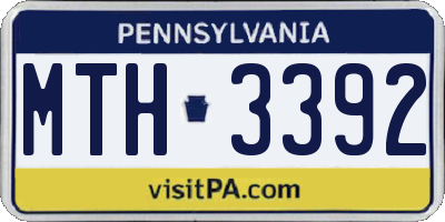 PA license plate MTH3392