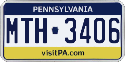 PA license plate MTH3406