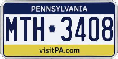 PA license plate MTH3408