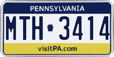 PA license plate MTH3414