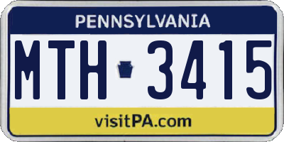 PA license plate MTH3415