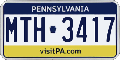 PA license plate MTH3417