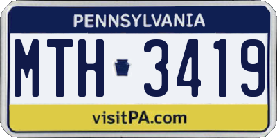 PA license plate MTH3419