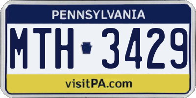 PA license plate MTH3429