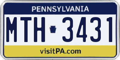 PA license plate MTH3431