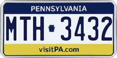 PA license plate MTH3432