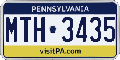 PA license plate MTH3435