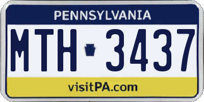 PA license plate MTH3437