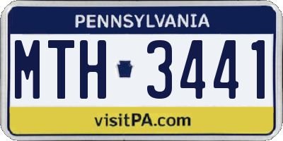 PA license plate MTH3441