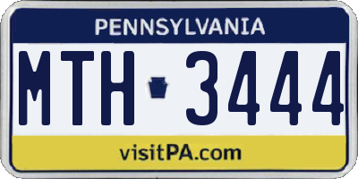 PA license plate MTH3444