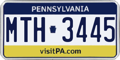 PA license plate MTH3445