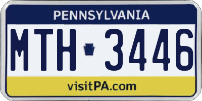 PA license plate MTH3446