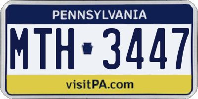 PA license plate MTH3447