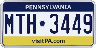 PA license plate MTH3449