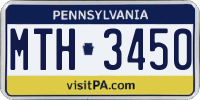 PA license plate MTH3450