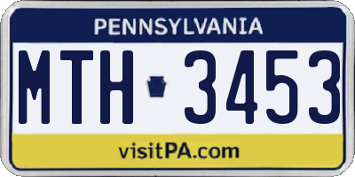 PA license plate MTH3453
