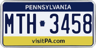 PA license plate MTH3458