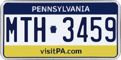 PA license plate MTH3459
