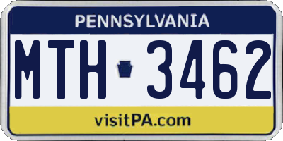 PA license plate MTH3462