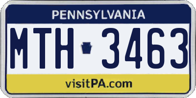 PA license plate MTH3463