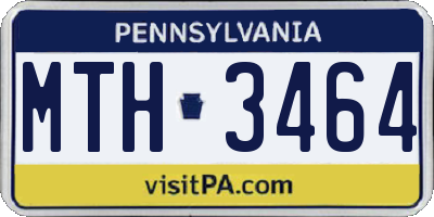 PA license plate MTH3464