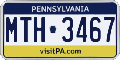 PA license plate MTH3467