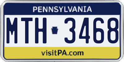 PA license plate MTH3468