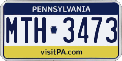 PA license plate MTH3473