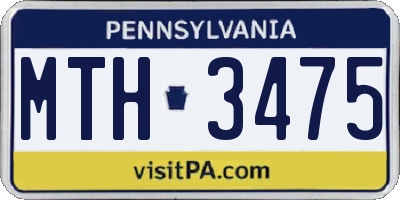 PA license plate MTH3475