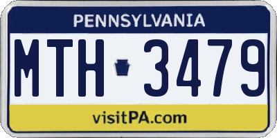 PA license plate MTH3479