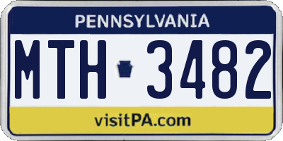 PA license plate MTH3482