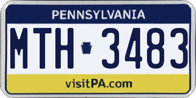 PA license plate MTH3483