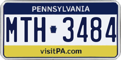 PA license plate MTH3484