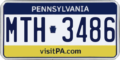 PA license plate MTH3486