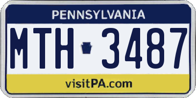 PA license plate MTH3487