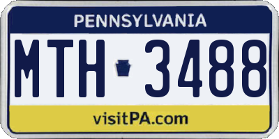 PA license plate MTH3488