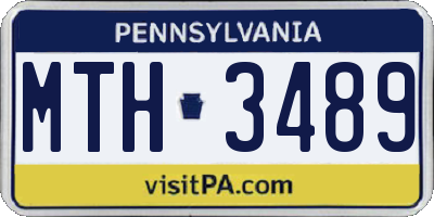 PA license plate MTH3489