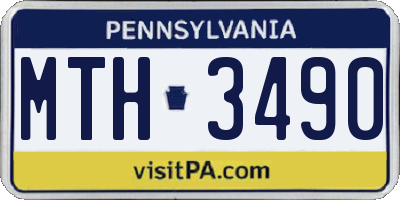 PA license plate MTH3490