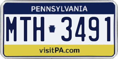 PA license plate MTH3491