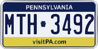 PA license plate MTH3492