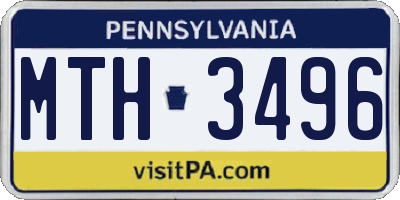 PA license plate MTH3496