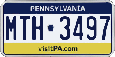 PA license plate MTH3497