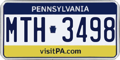 PA license plate MTH3498