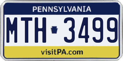 PA license plate MTH3499
