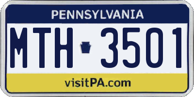 PA license plate MTH3501